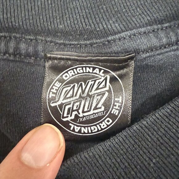 VINTAGE Santa Cruz Shirt Size L Black Y2K  Screaming Hand Creature Logo Tee - Picture 3 of 6